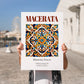 Macerata, Italy – Travel Destination Art, no-text version framed in wood
