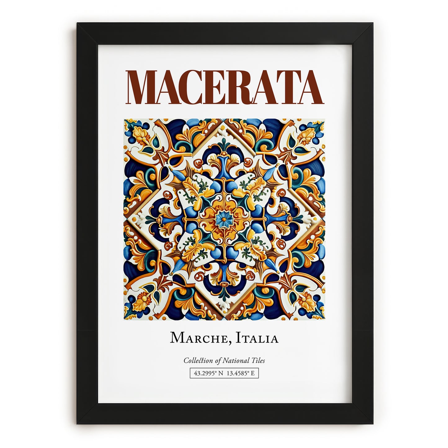 Macerata, Italy – Travel Destination Art, in sleek black frame