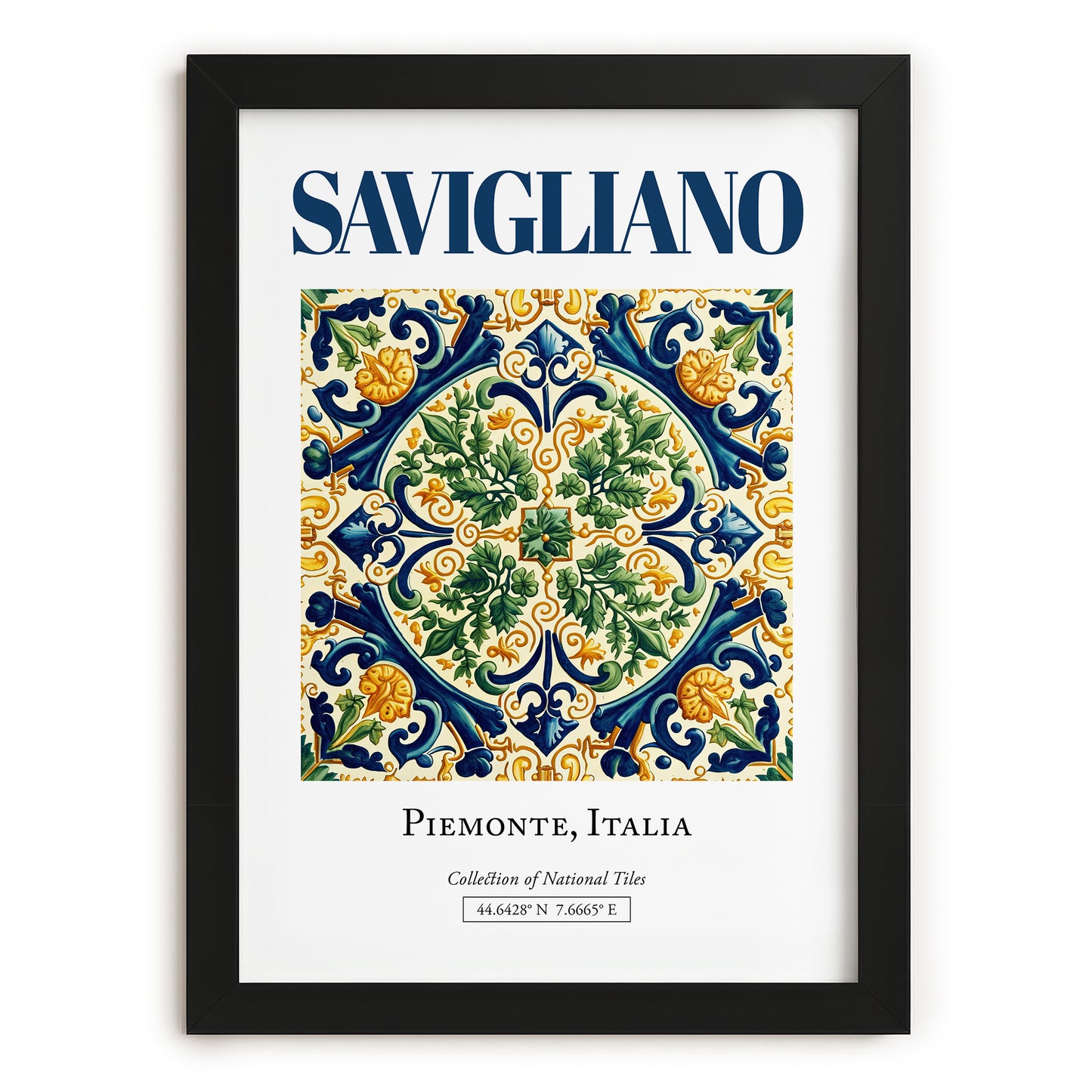Savigliano, Italy – Travel Print, in sleek black frame