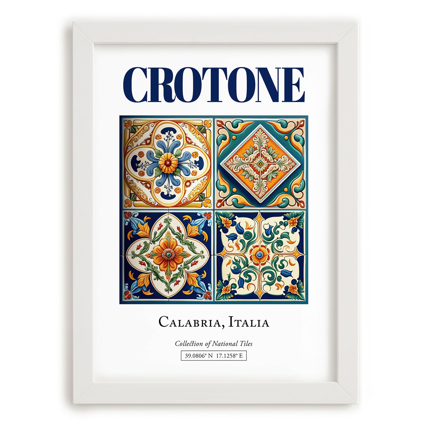Crotone, Italy – Travel Print, placed in minimal white frame