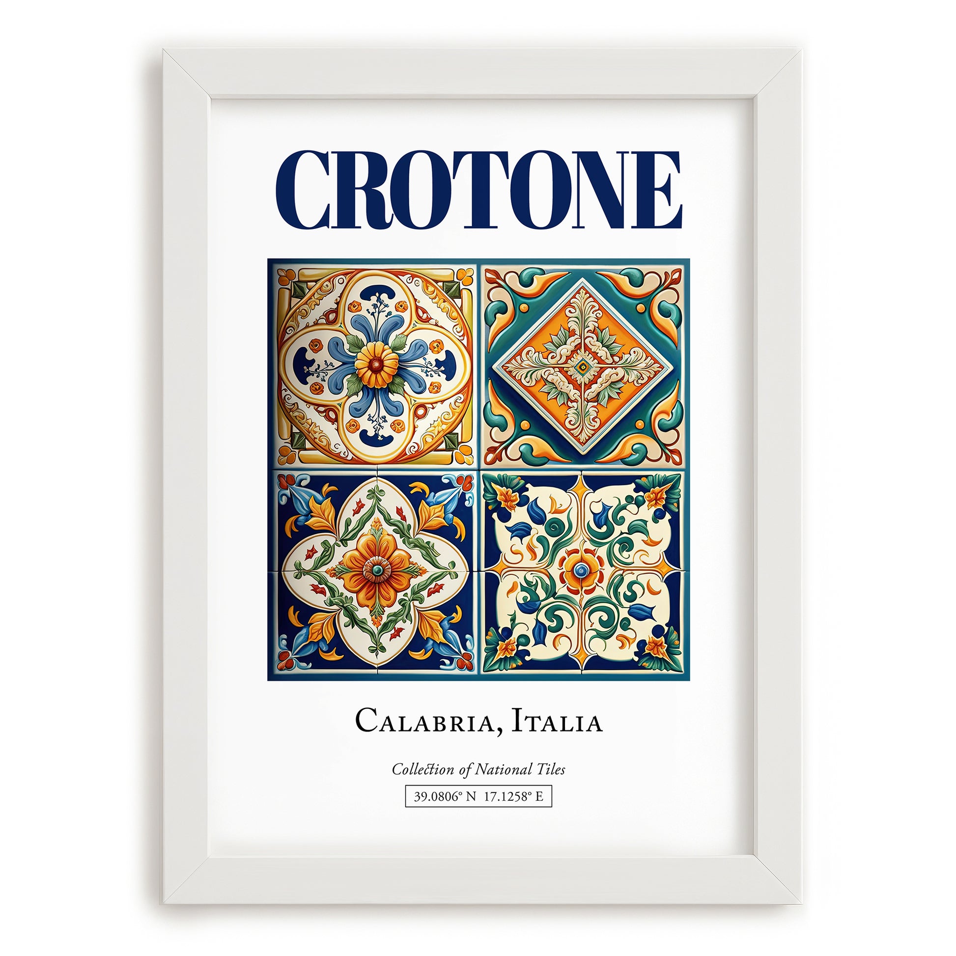 Crotone, Italy – Travel Print, placed in minimal white frame