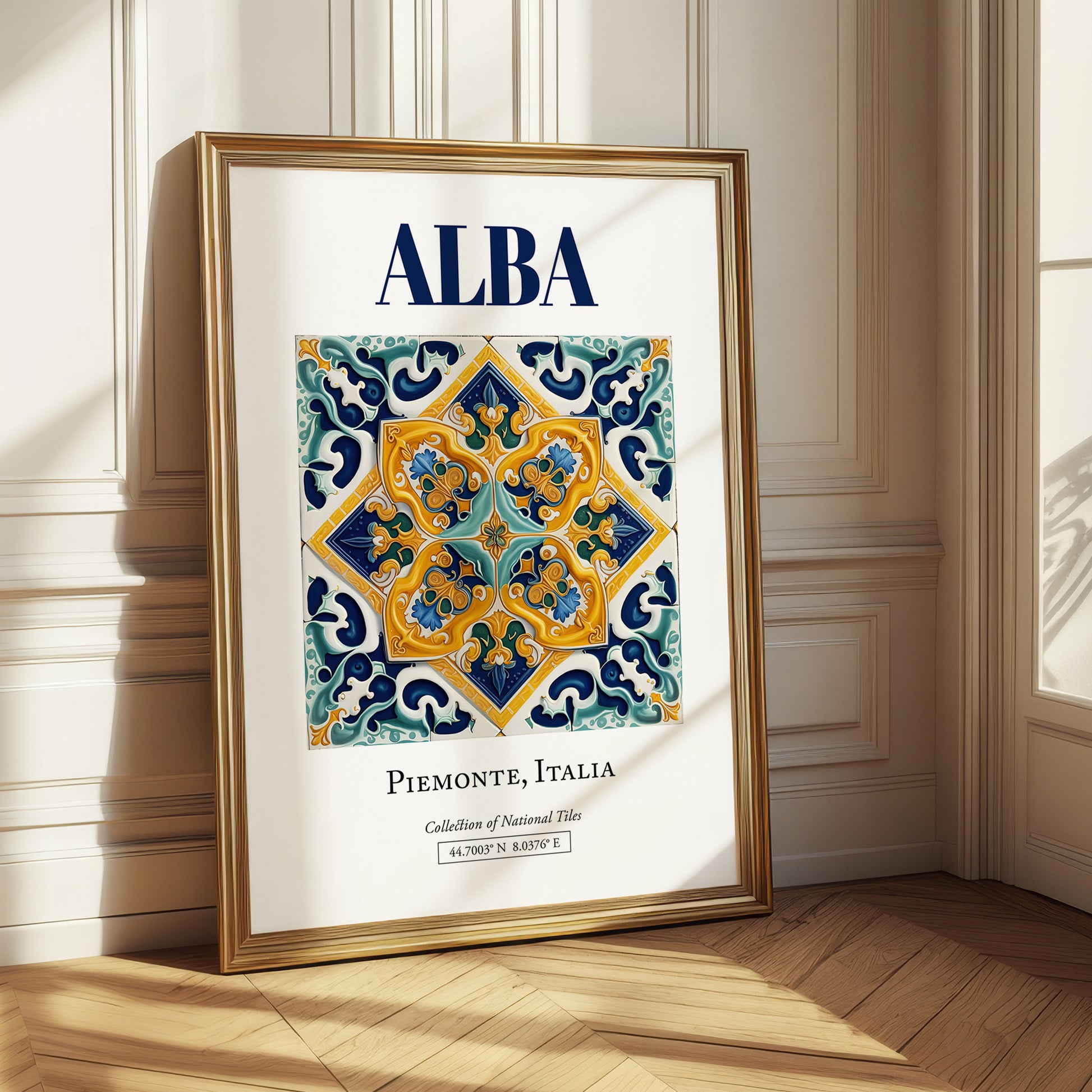 Alba, Italy – Away From Home Poster, styled in a charming Paris street view