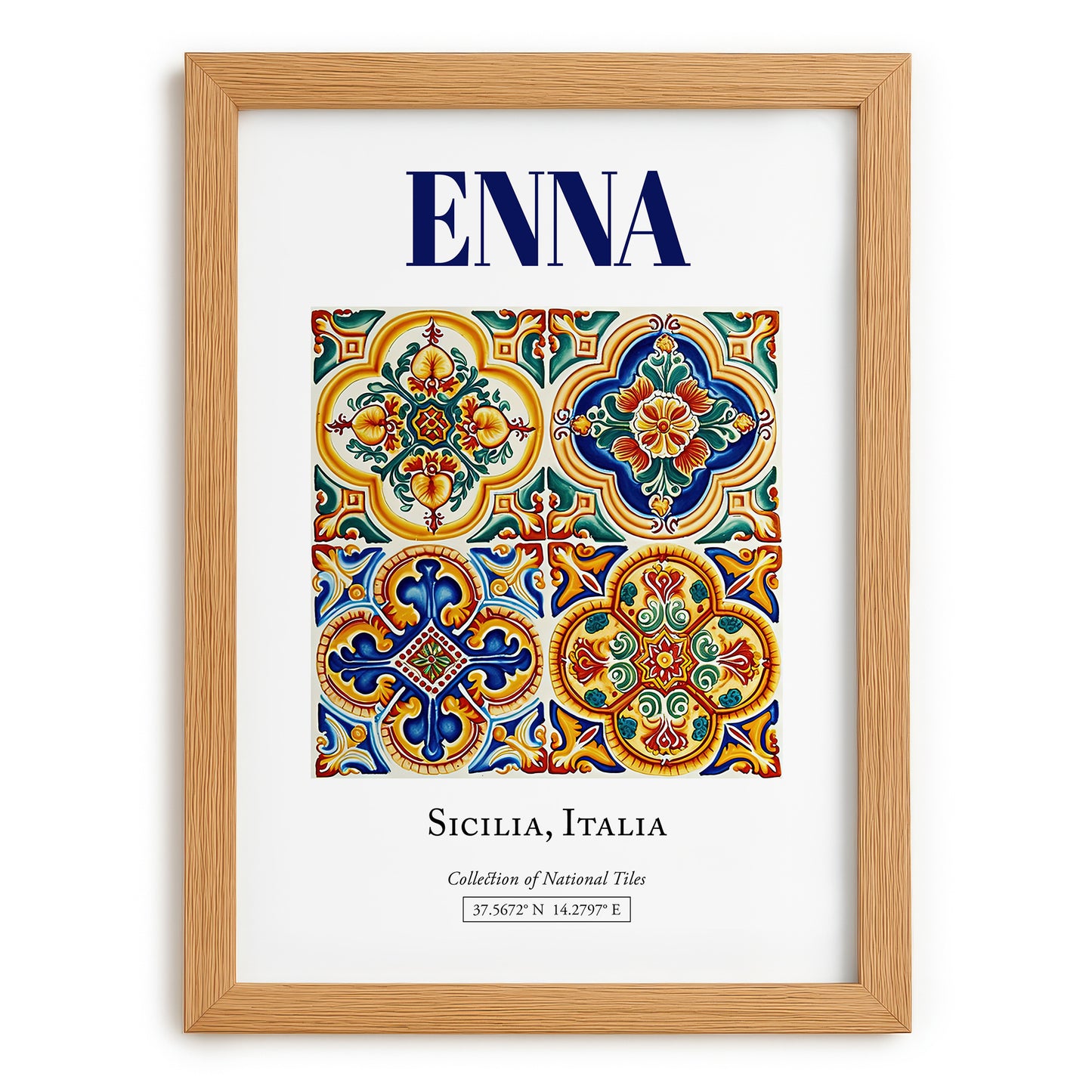 Enna, Italy – Travel Print, set in oak frame