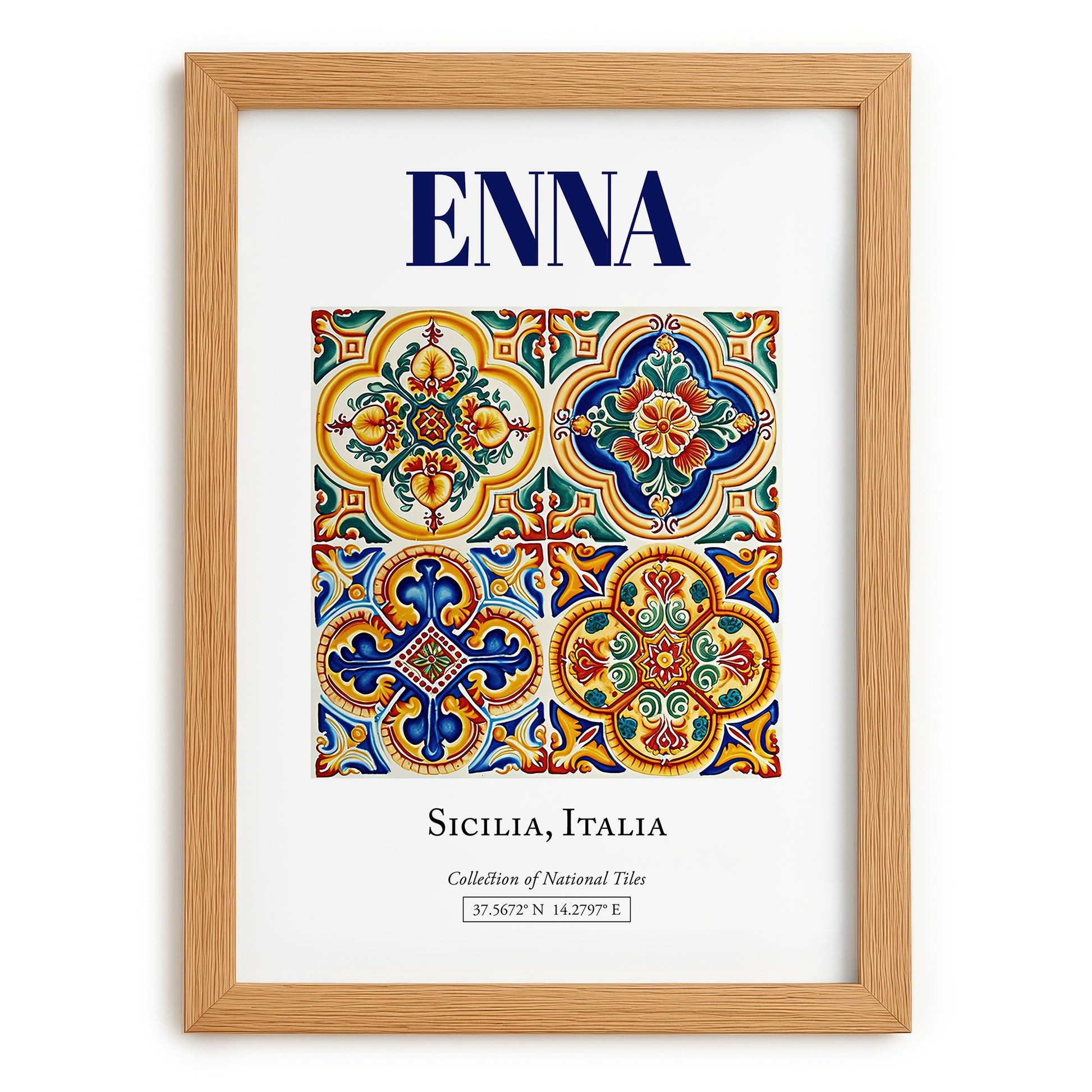 Enna, Italy – Travel Print, set in oak frame