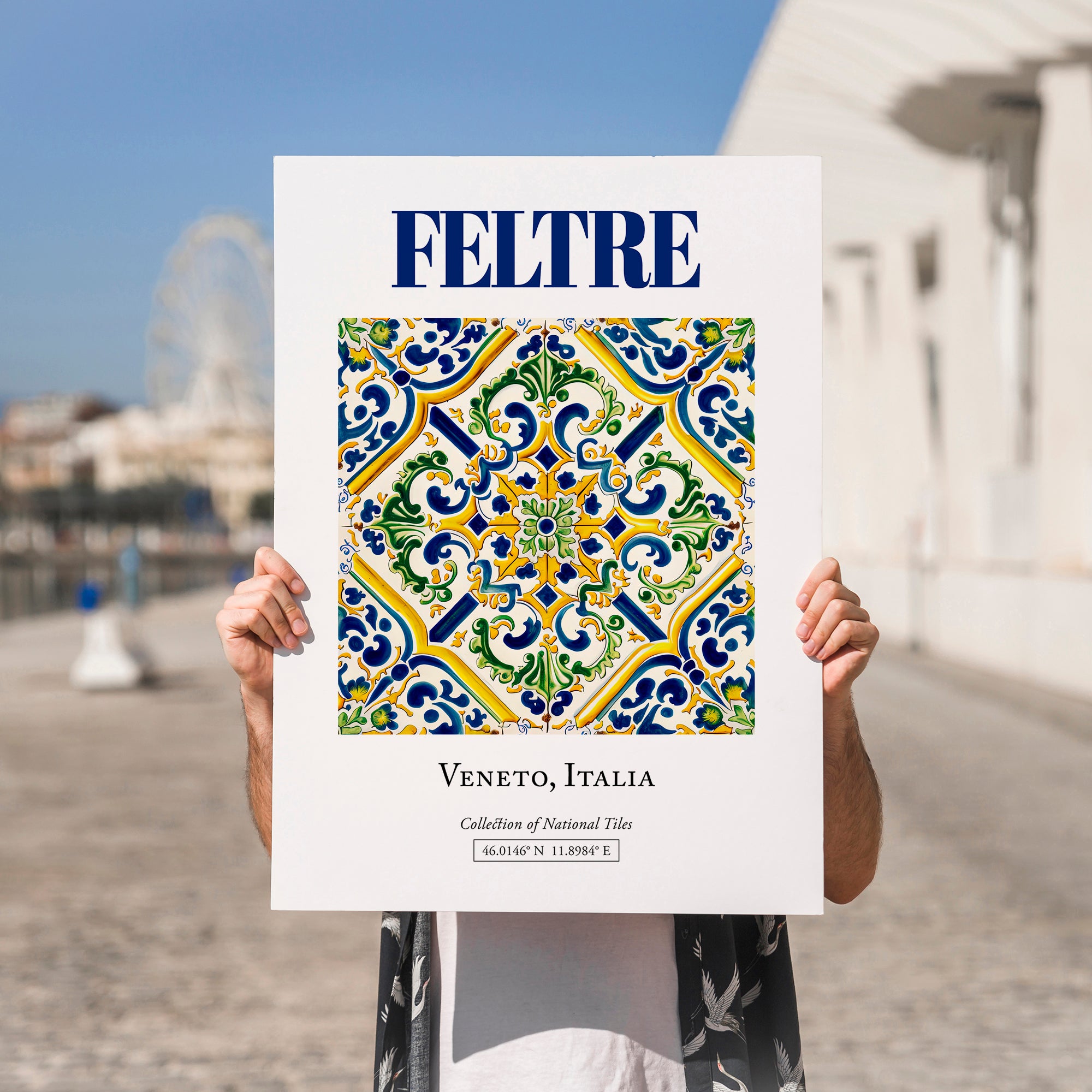 Feltre, Italy – Travel Wall Art, no-text version framed in wood