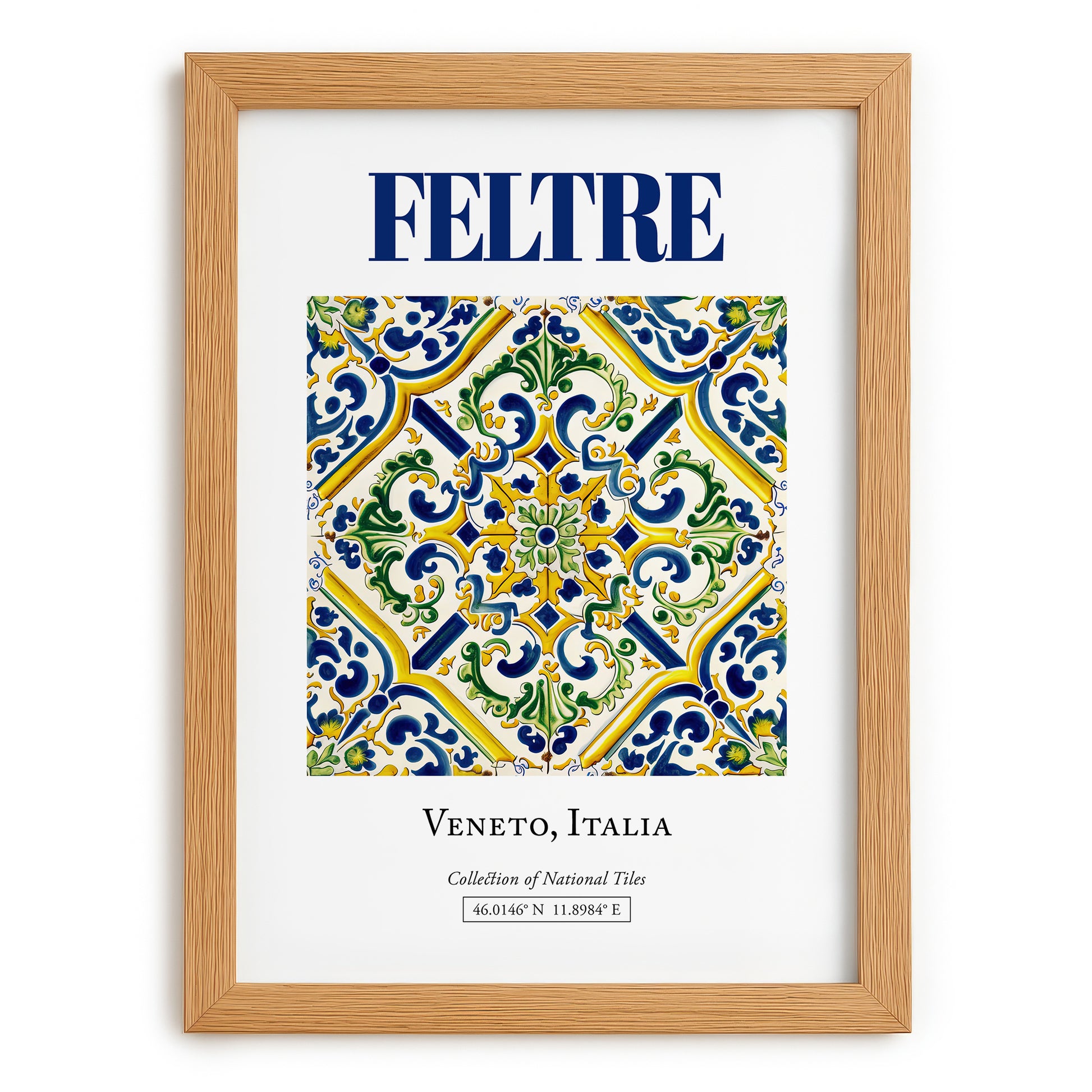 Feltre, Italy – Travel Wall Art, set in oak frame