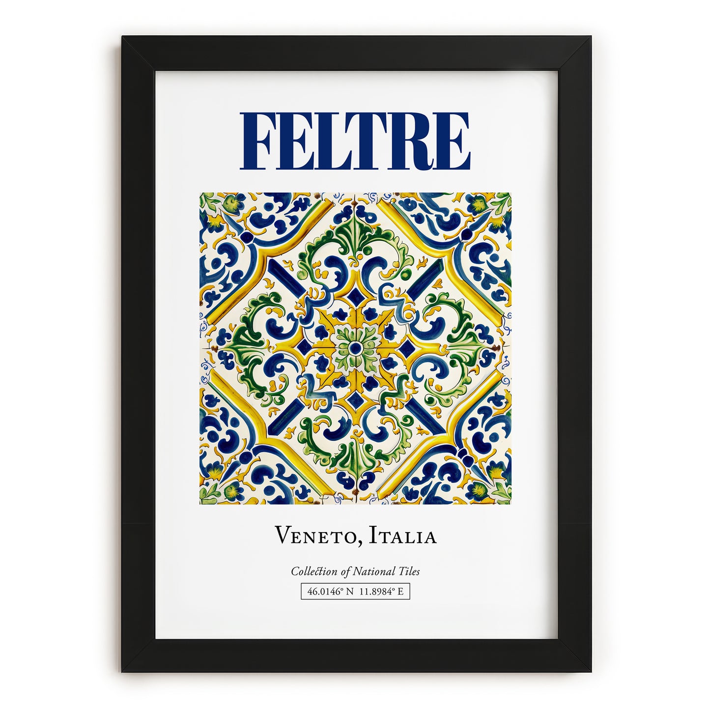 Feltre, Italy – Travel Wall Art, in sleek black frame