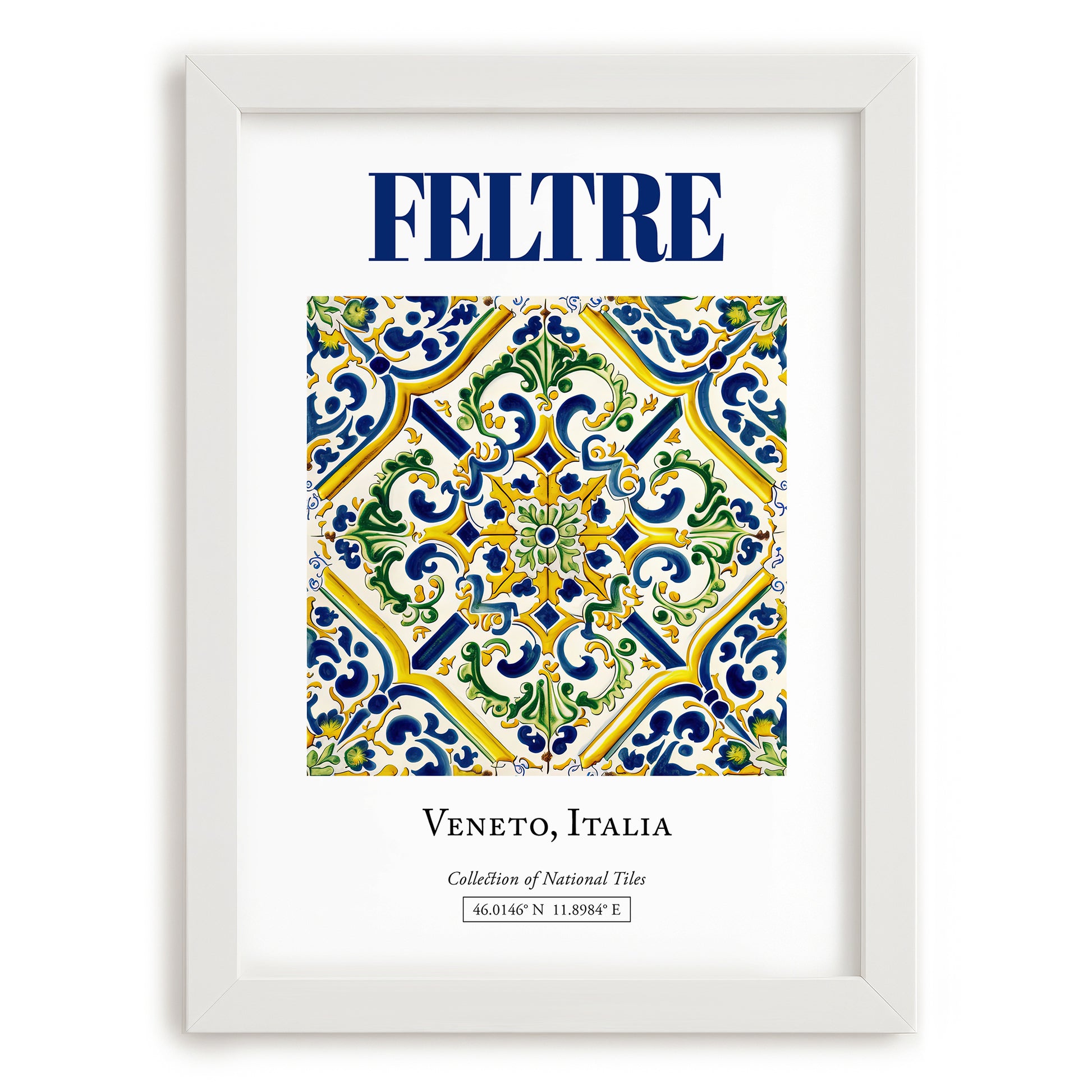 Feltre, Italy – Travel Wall Art, placed in minimal white frame