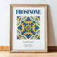 Frosinone, Italy – Travel Print, in wooden frame leaning on the floor