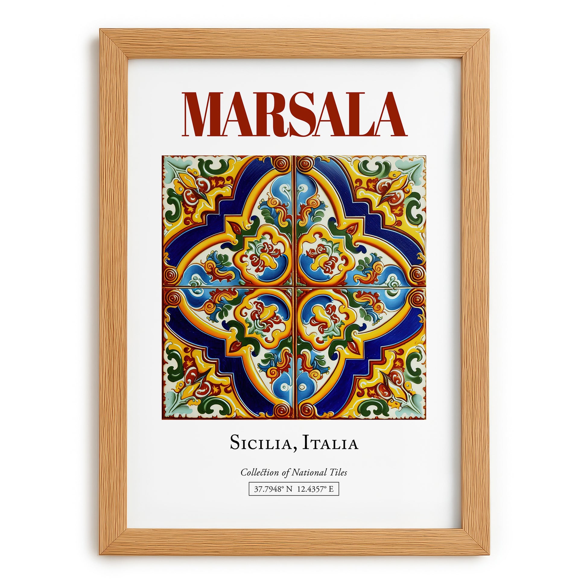 Marsala, Italy – Travel Wall Art, set in oak frame