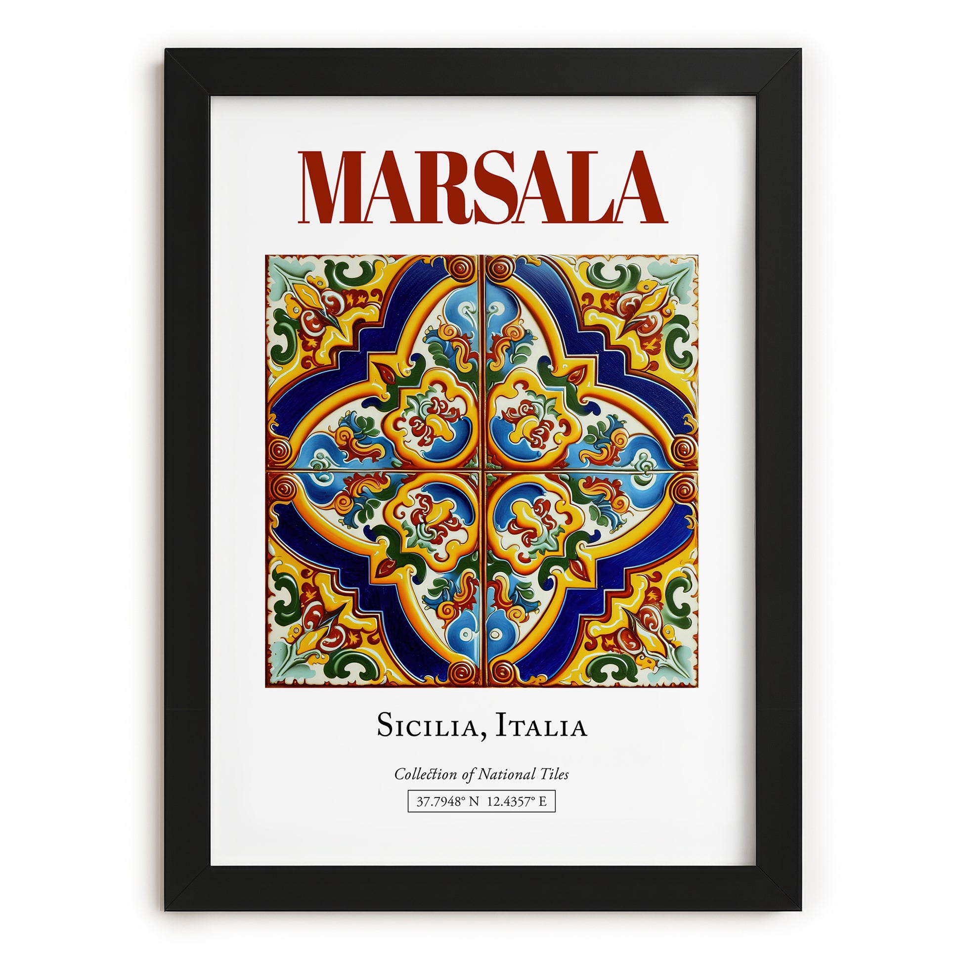 Marsala, Italy – Travel Wall Art, in sleek black frame