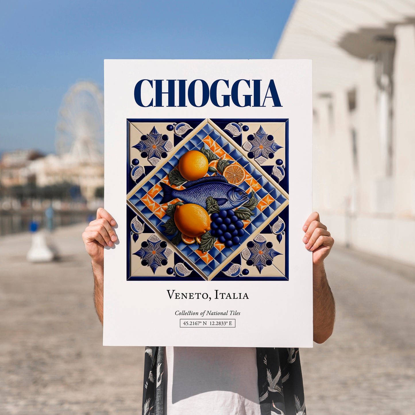 Chioggia, Italy – Travel Print, no-text version framed in wood