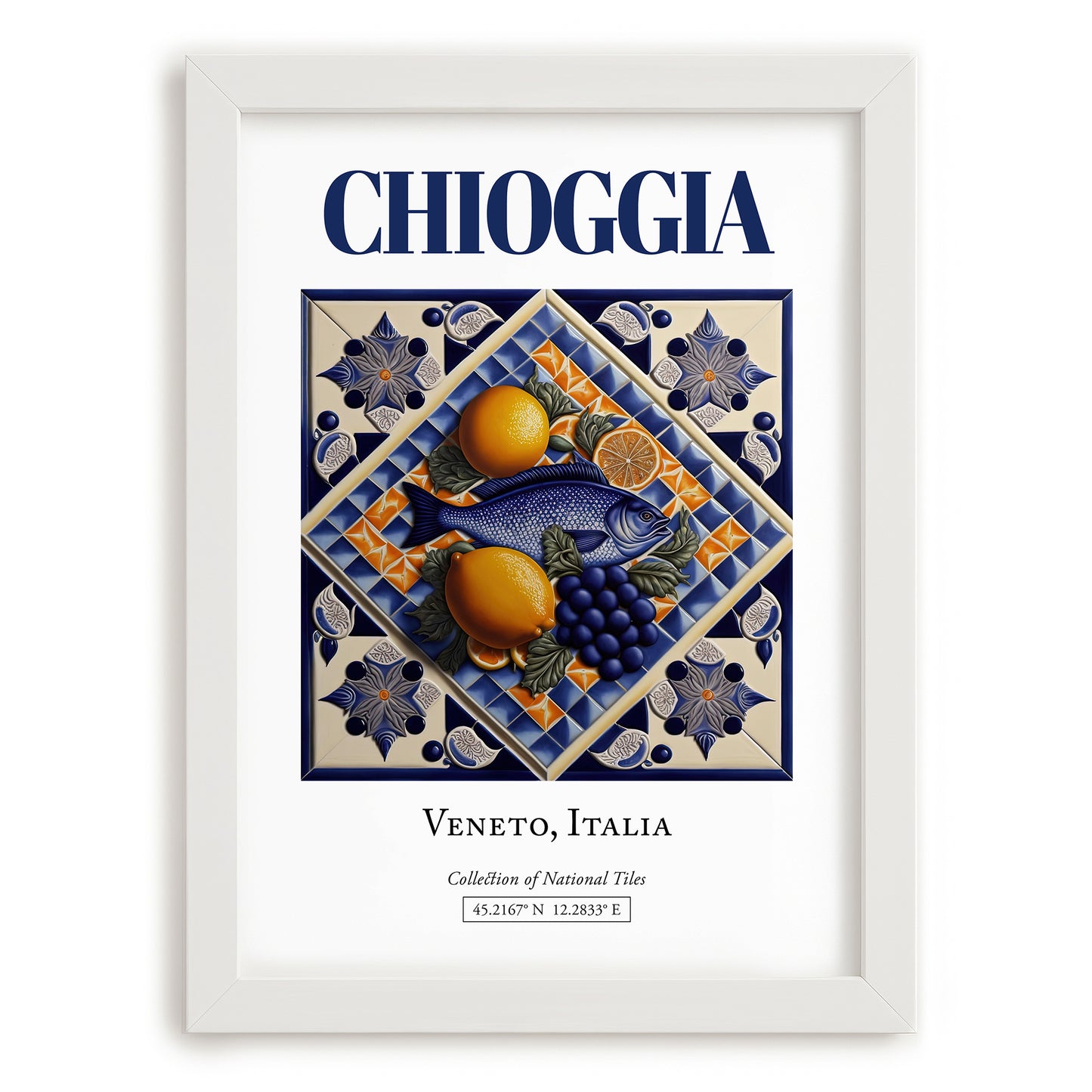 Chioggia, Italy – Travel Print, placed in minimal white frame