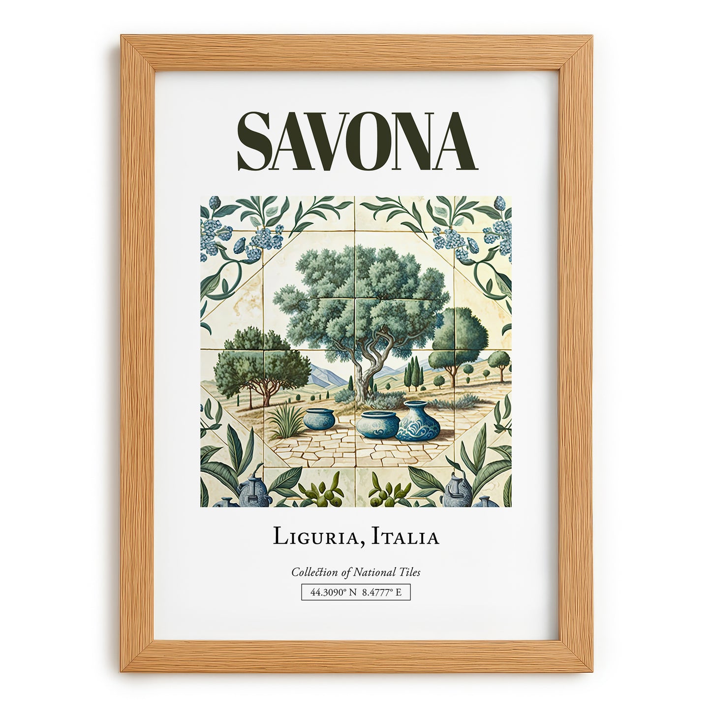 Savona, Italy – Travel Wall Decor, set in oak frame
