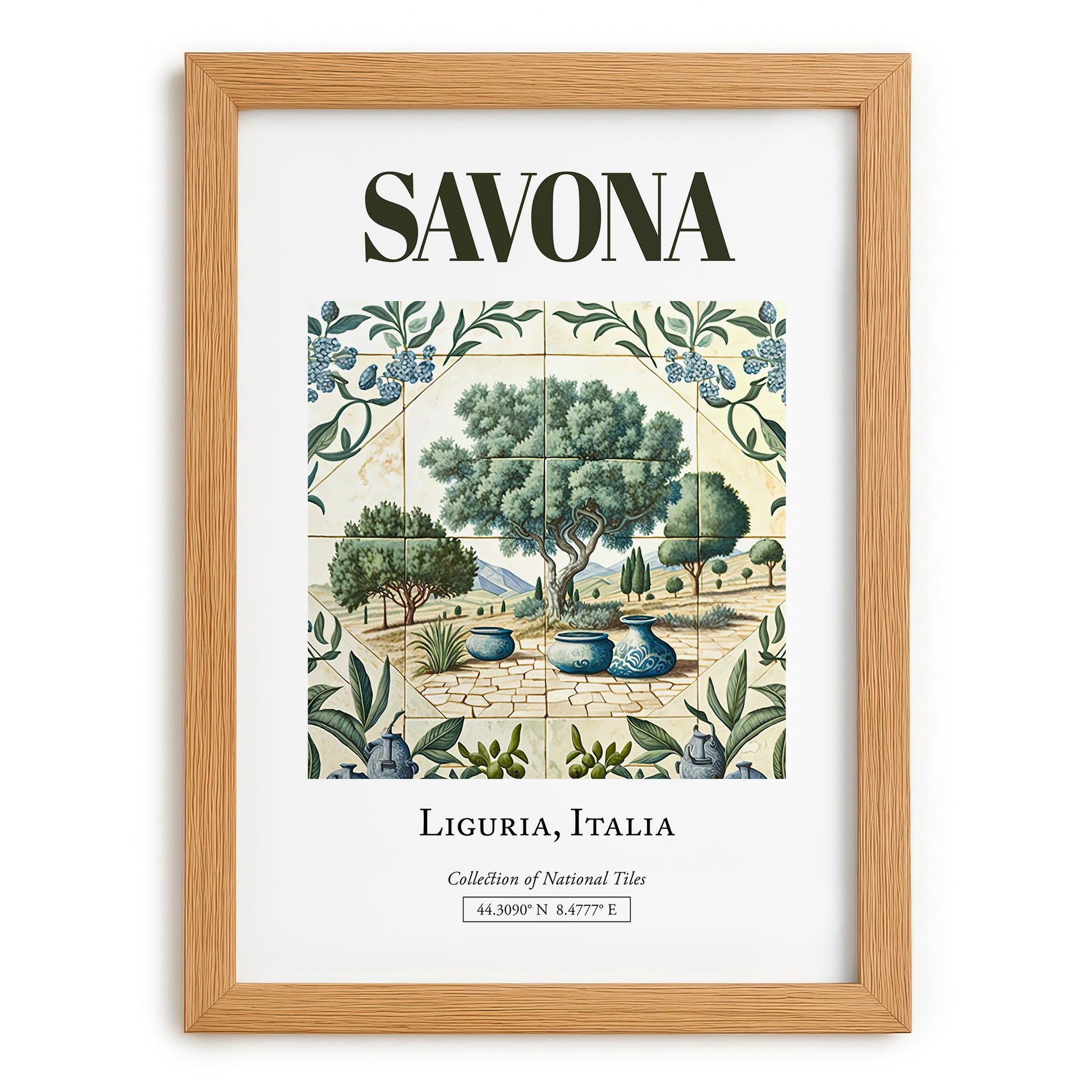 Savona, Italy – Travel Wall Decor, set in oak frame