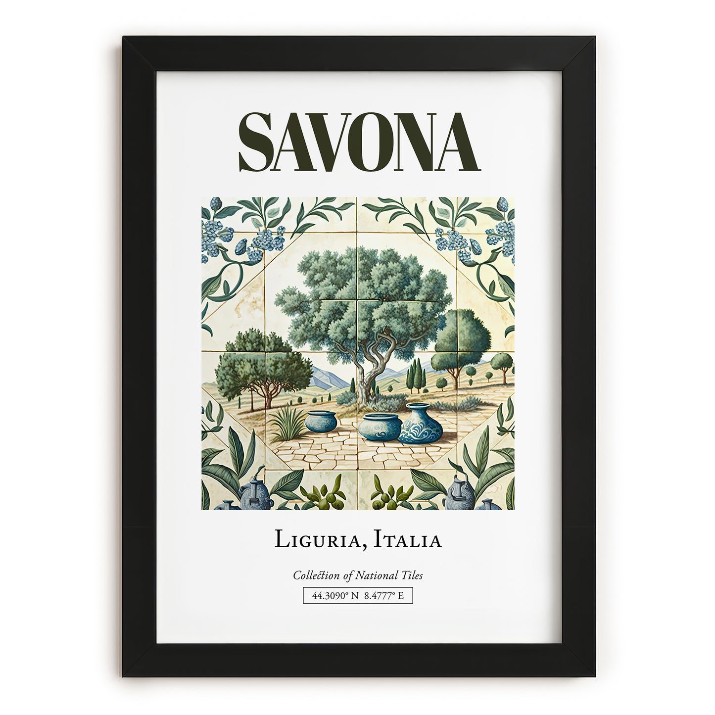 Savona, Italy – Travel Wall Decor, in sleek black frame