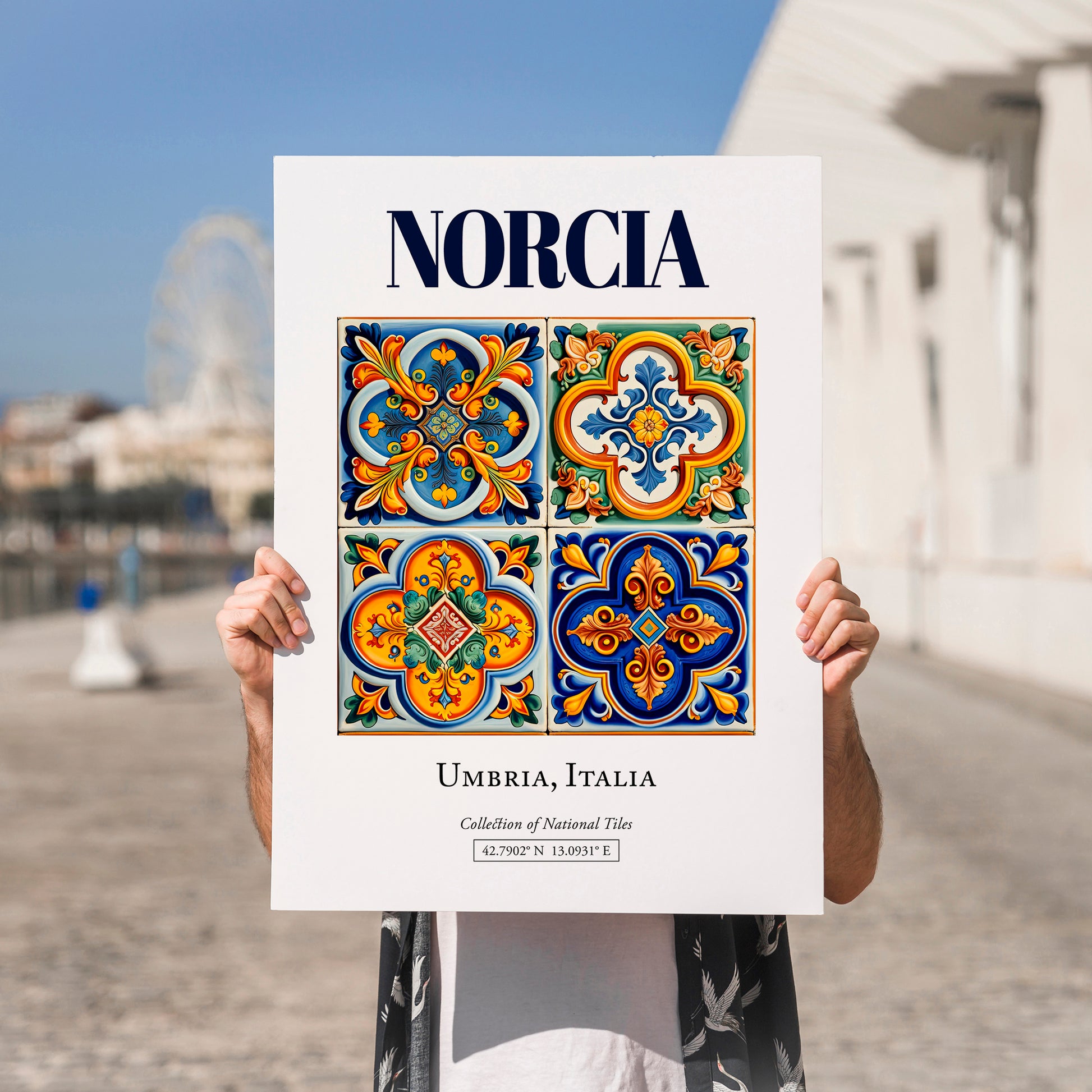 Norcia, Italy – Country Culture Poster, no-text version framed in wood