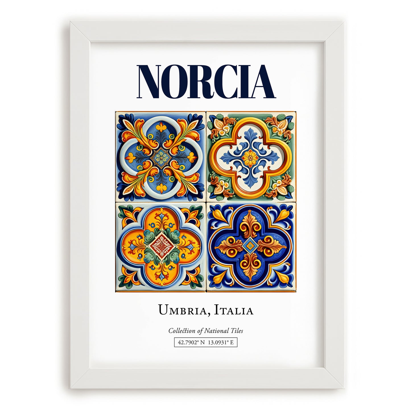 Norcia, Italy – Country Culture Poster, placed in minimal white frame