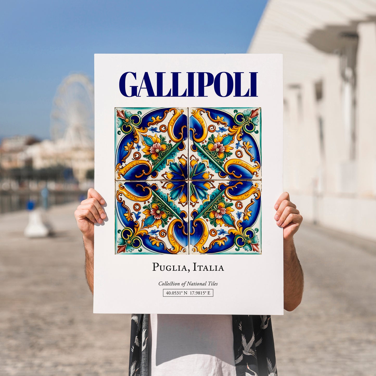 Gallipoli, Italy – Travel Wall Decor, no-text version framed in wood