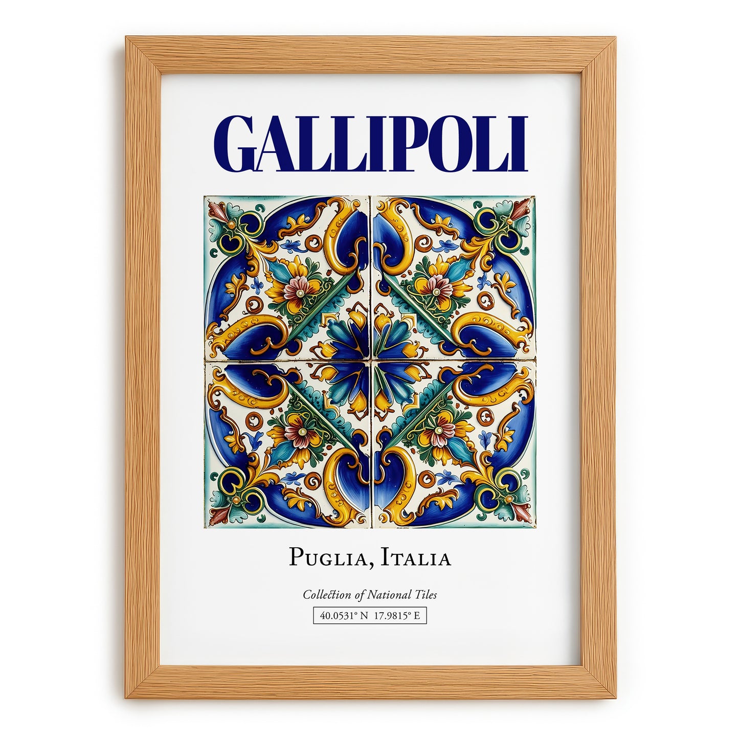 Gallipoli, Italy – Travel Wall Decor, set in oak frame