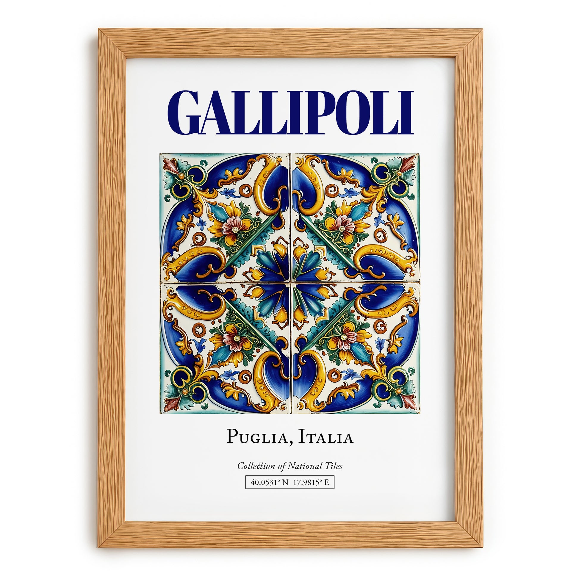 Gallipoli, Italy – Travel Wall Decor, set in oak frame