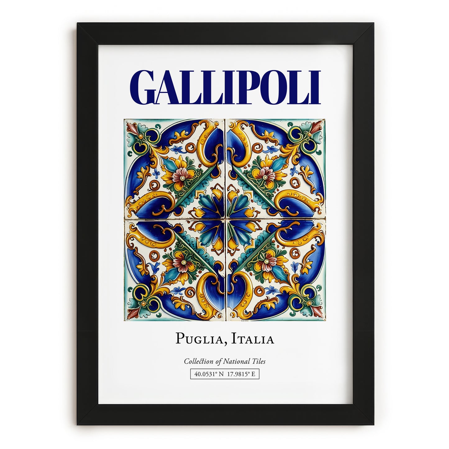 Gallipoli, Italy – Travel Wall Decor, in sleek black frame