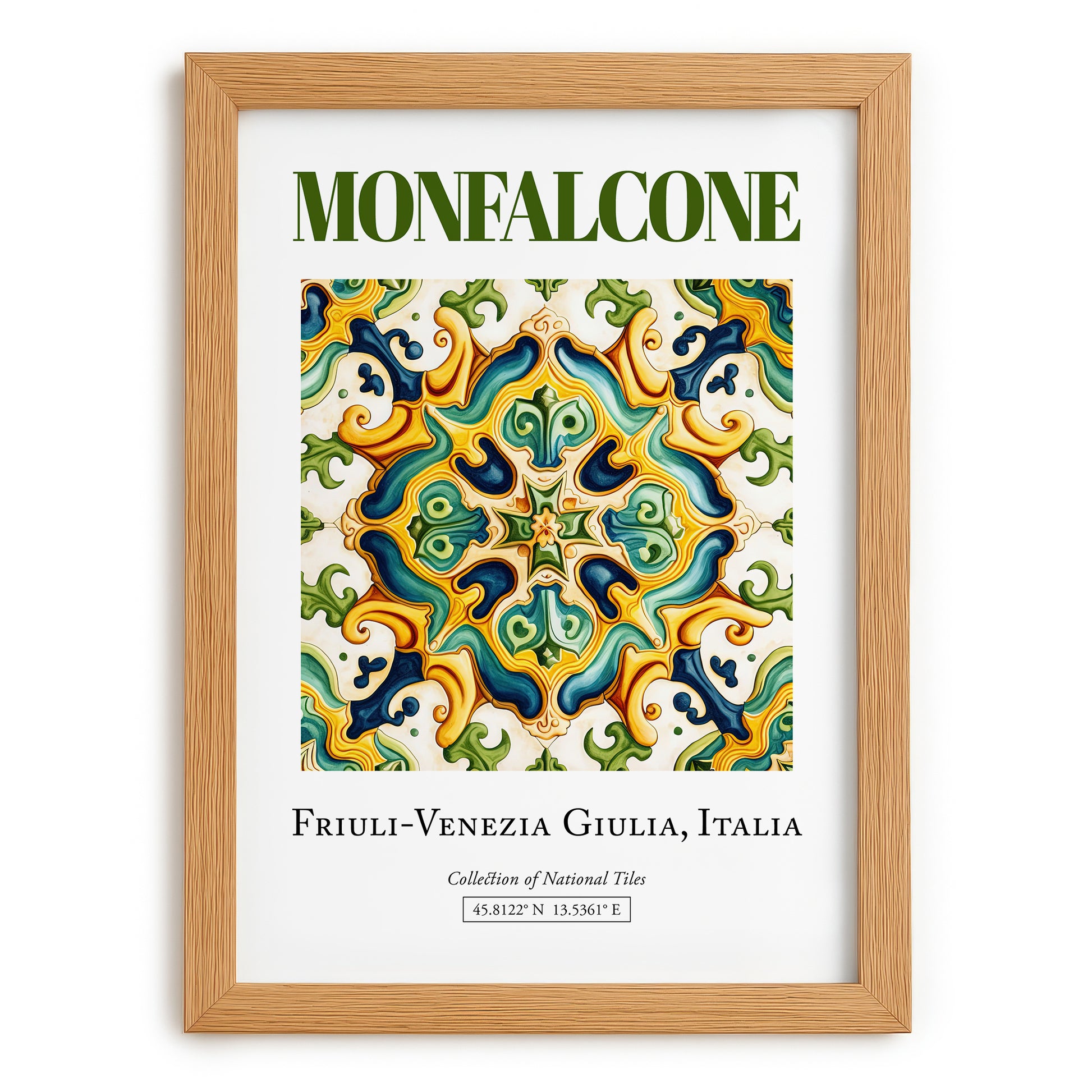 Monfalcone, Italy – Wanderlust Wall Decor, set in oak frame