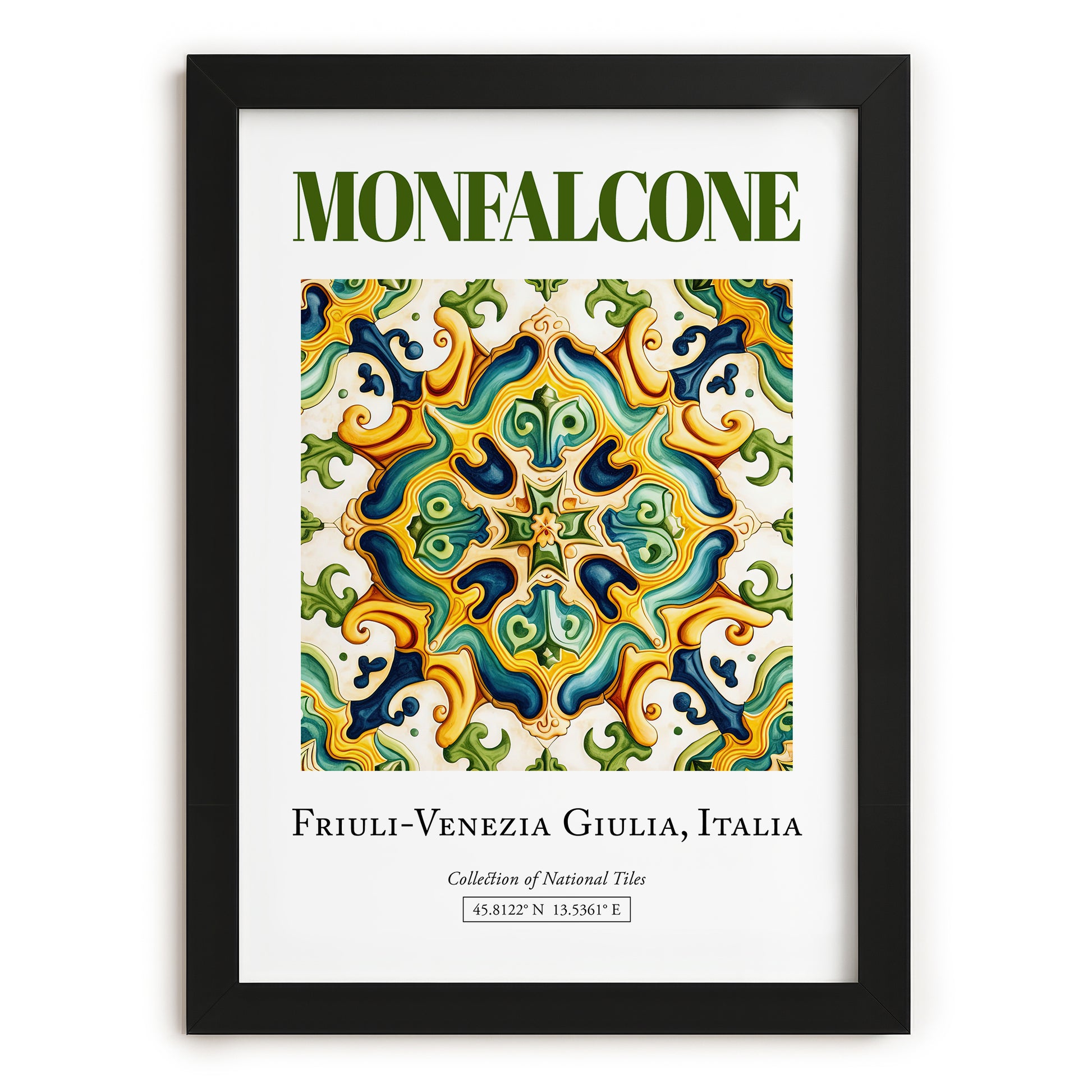 Monfalcone, Italy – Wanderlust Wall Decor, in sleek black frame