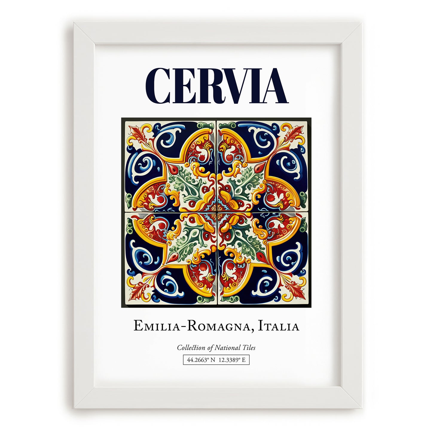 Cervia, Italy – Travel Print, placed in minimal white frame