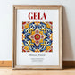Gela, Italy – Travel Wall Art, in wooden frame leaning on the floor