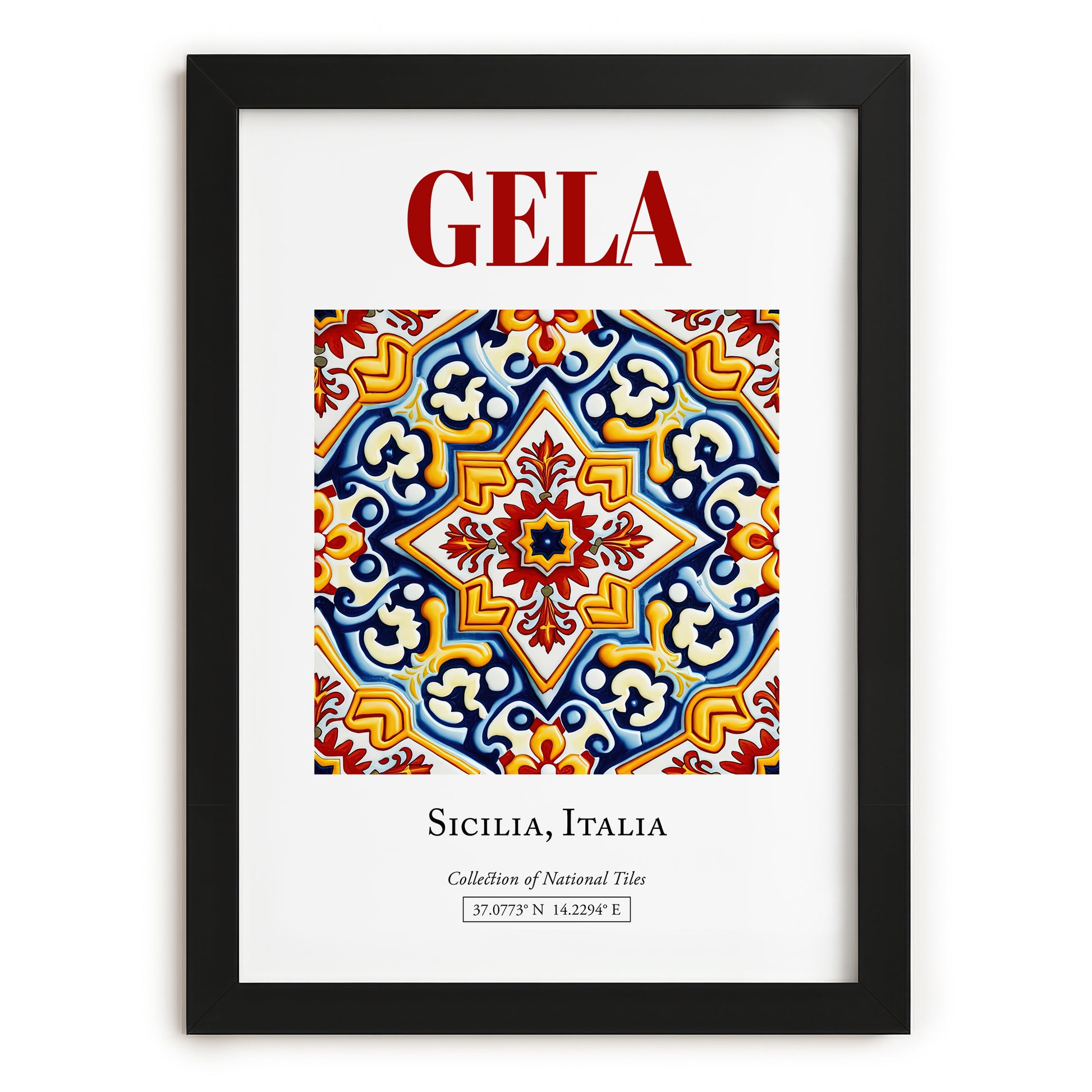 Gela, Italy – Travel Wall Art, in sleek black frame