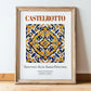 Castelrotto, Italy – Travel Poster, in wooden frame leaning on the floor