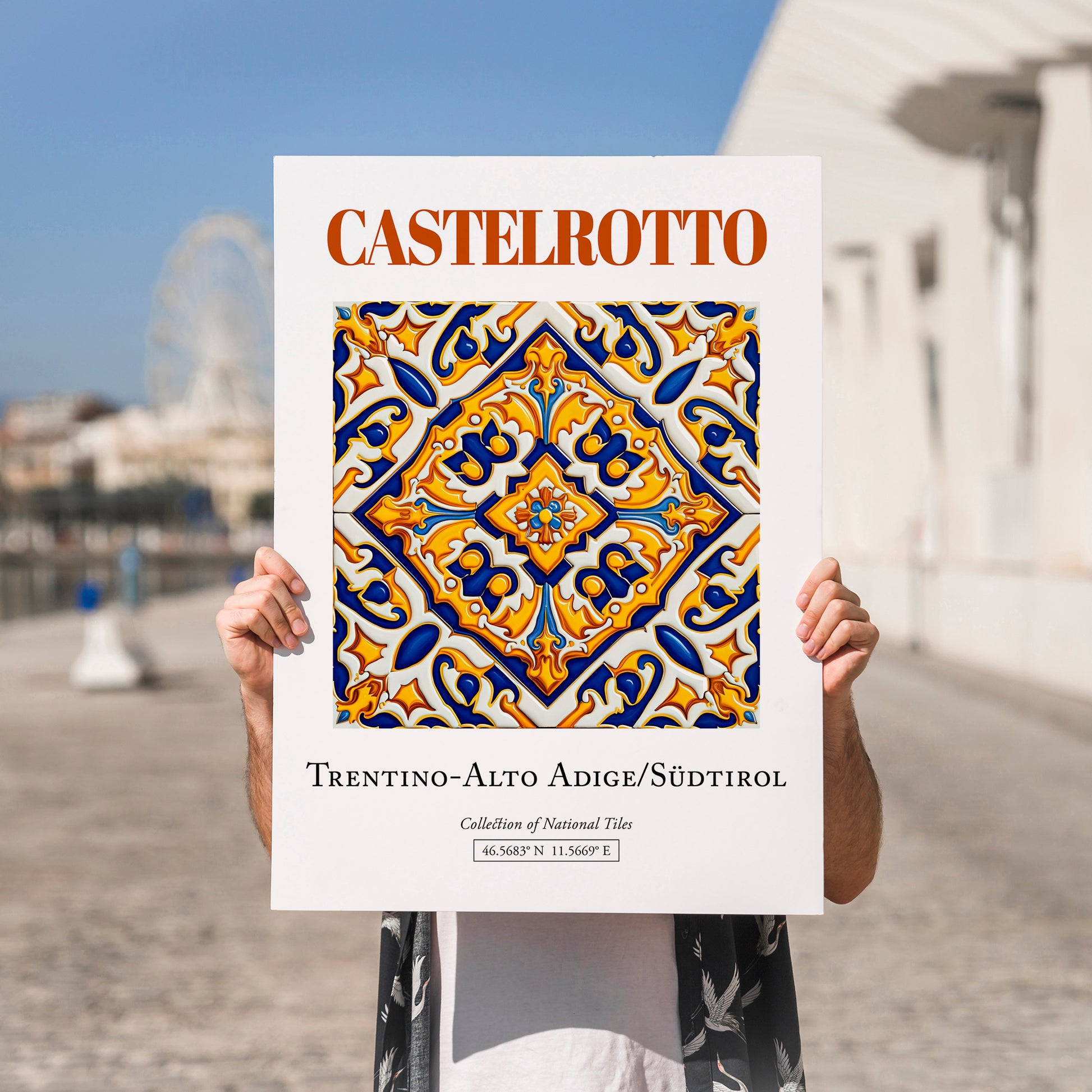 Castelrotto, Italy – Travel Poster, no-text version framed in wood