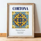 Cortona, Italy – Cityscape Wall Art, in wooden frame leaning on the floor