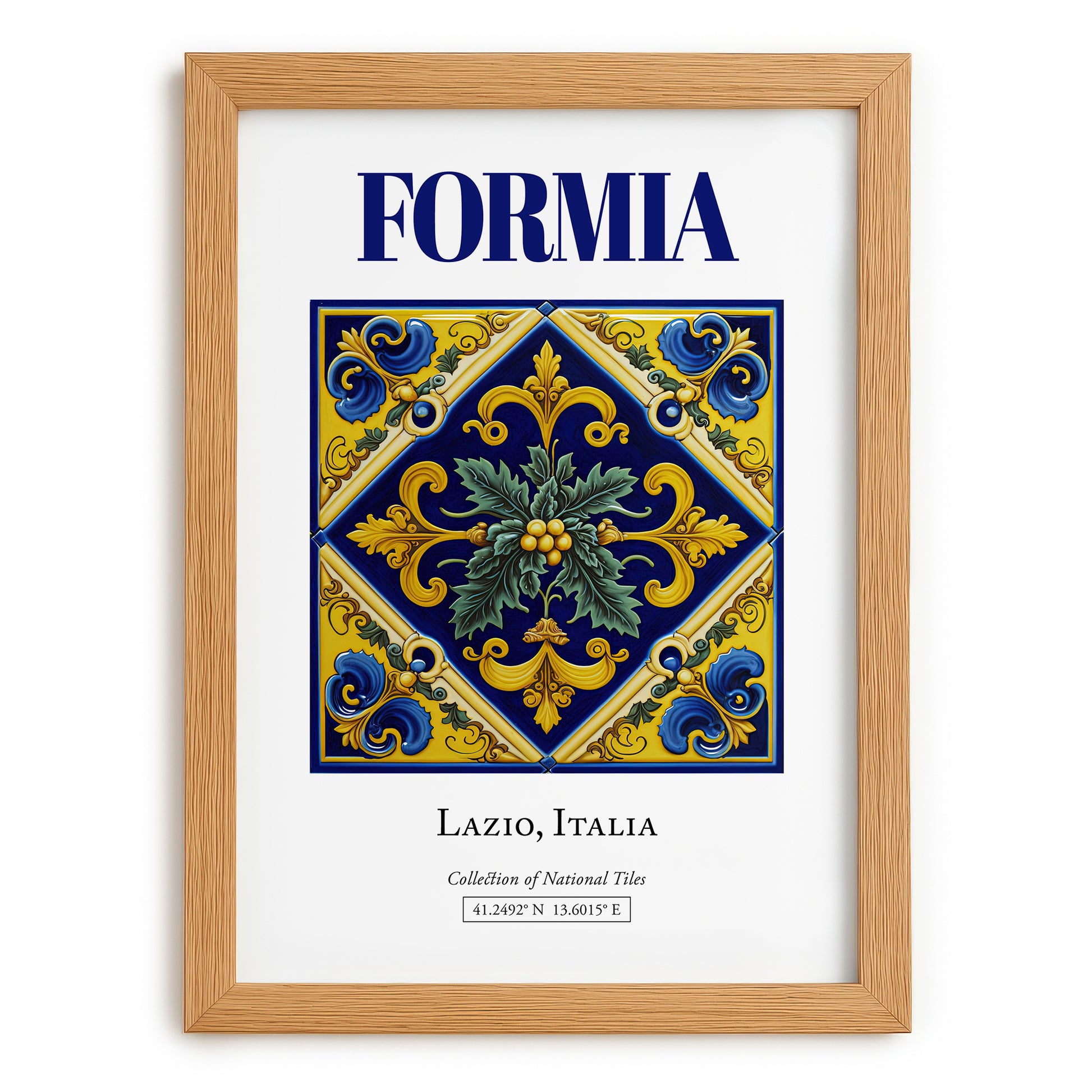 Formia, Italy – Travel Destination Art, set in oak frame