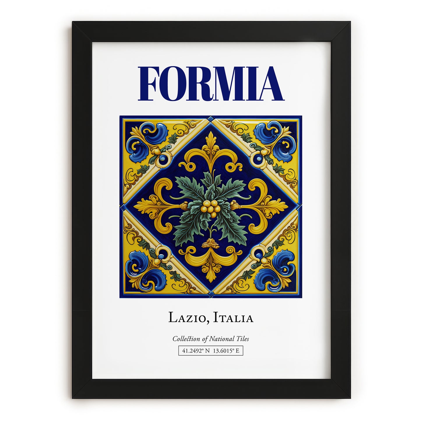 Formia, Italy – Travel Destination Art, in sleek black frame