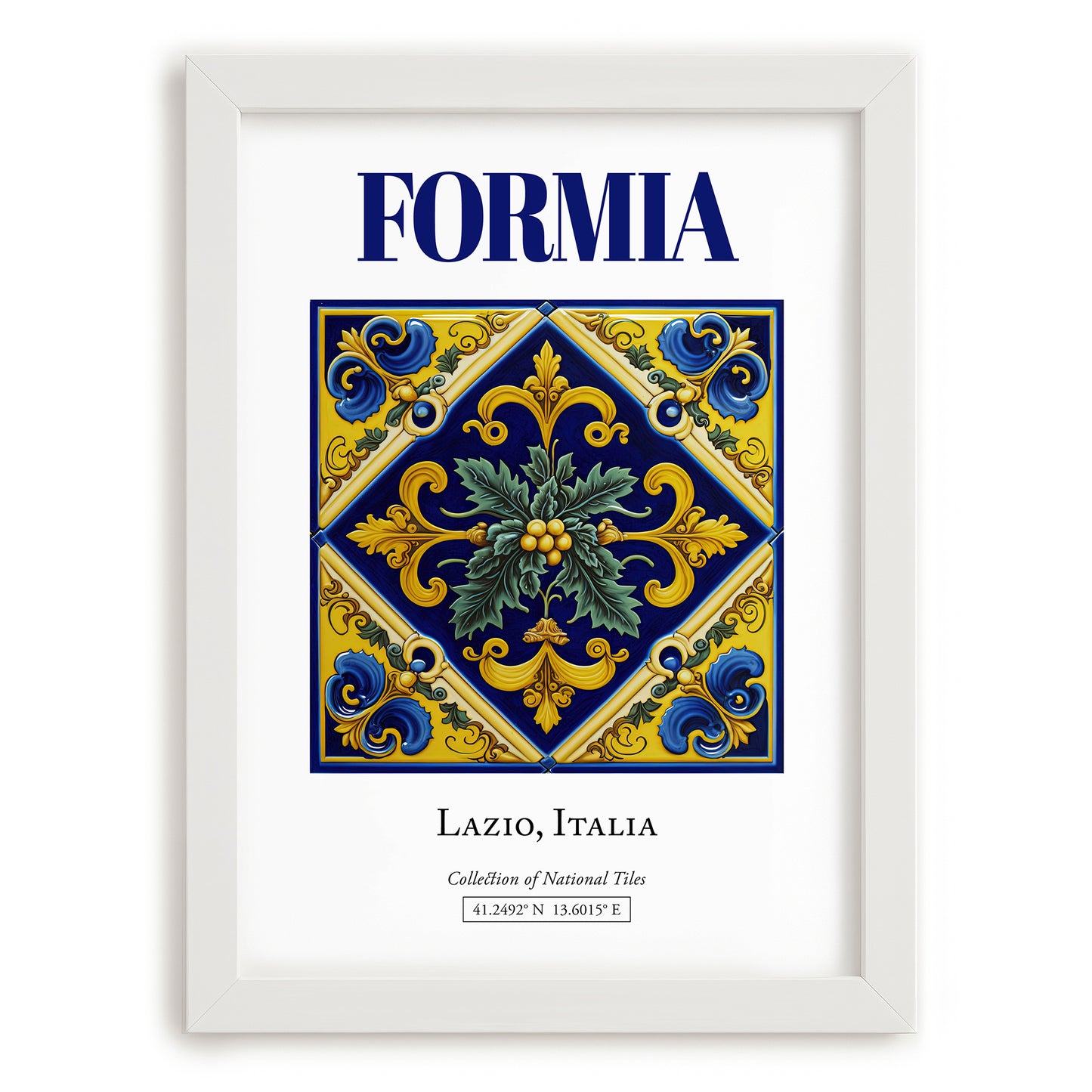 Formia, Italy – Travel Destination Art, placed in minimal white frame