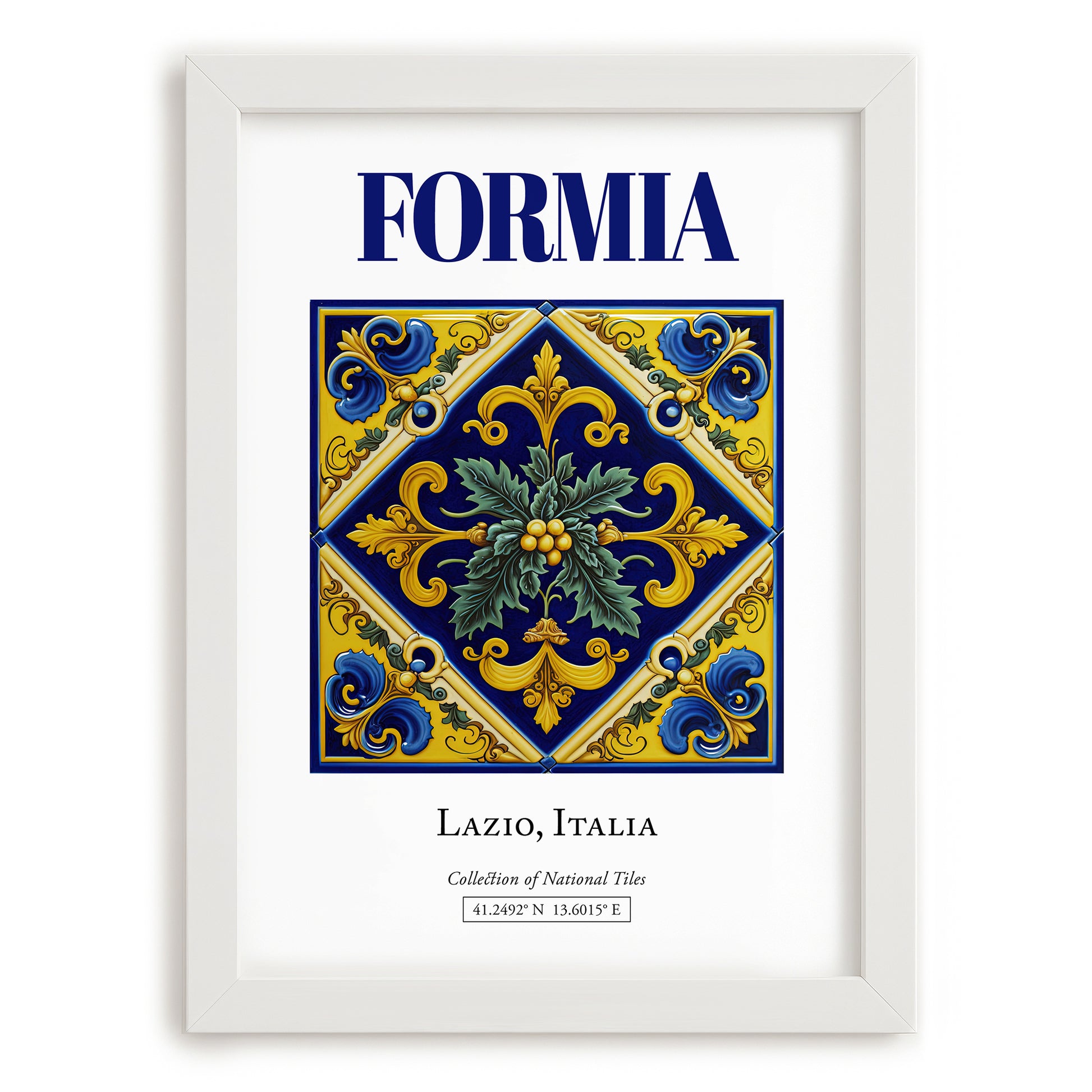 Formia, Italy – Travel Destination Art, placed in minimal white frame