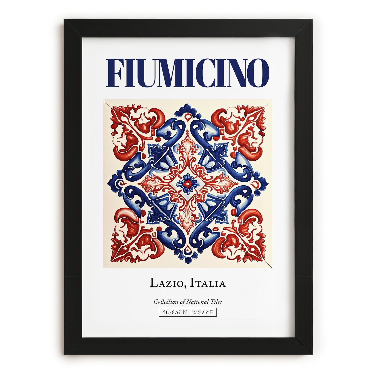 Fiumicino, Italy – Travel Wall Art, in sleek black frame