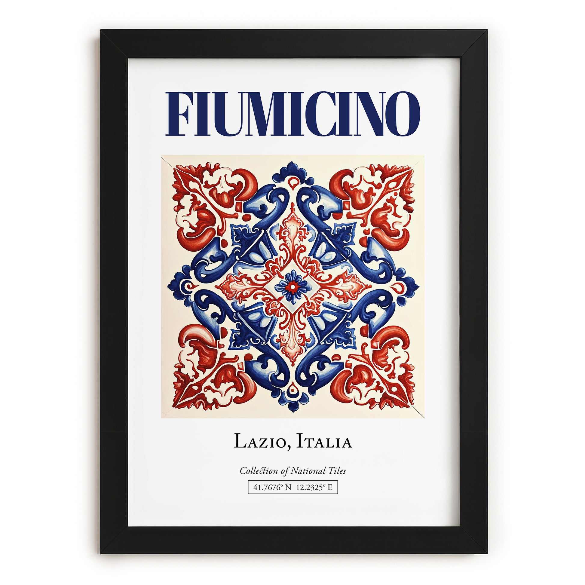 Fiumicino, Italy – Travel Wall Art, in sleek black frame