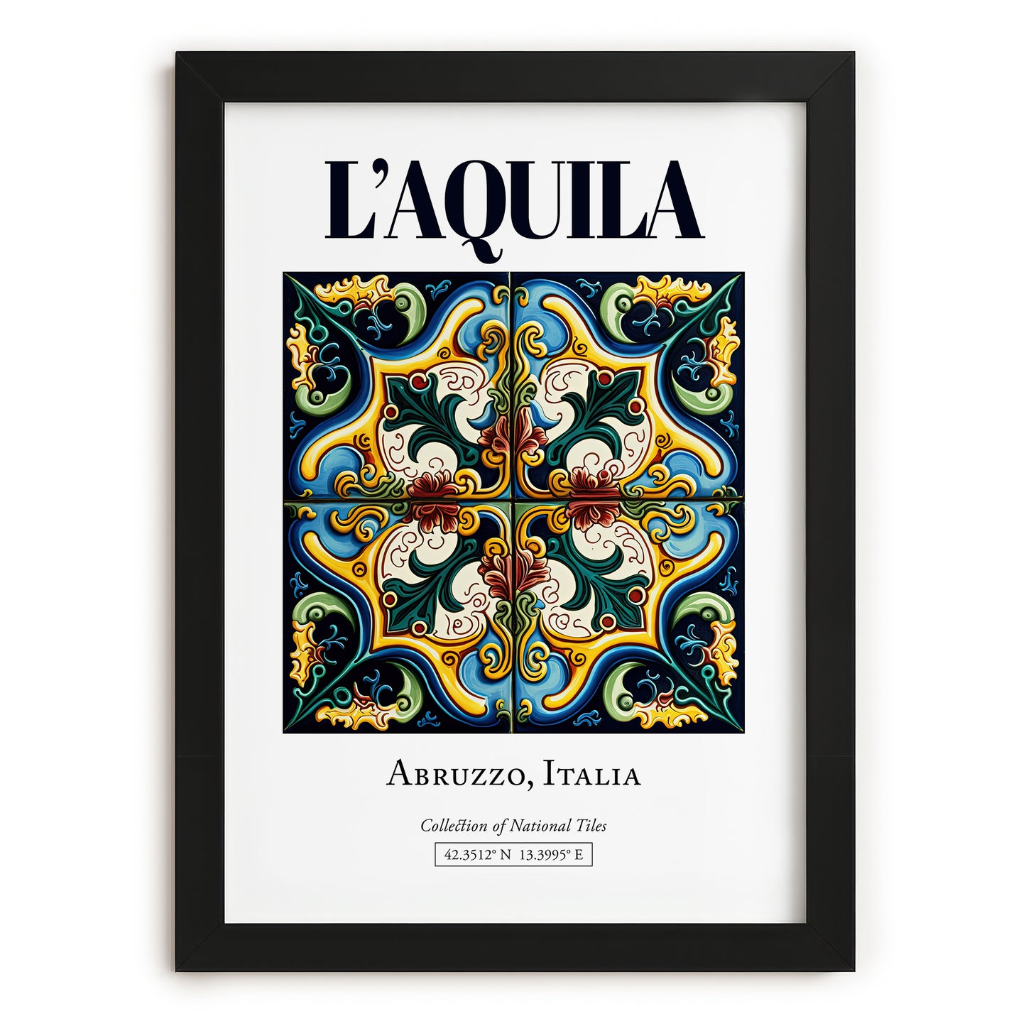 L'Aquila, Italy – Tourist Destination Poster, in sleek black frame