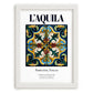 L'Aquila, Italy – Tourist Destination Poster, placed in minimal white frame
