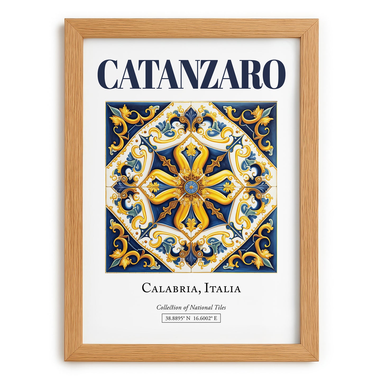 Catanzaro, Italy – Travel Wall Art, set in oak frame