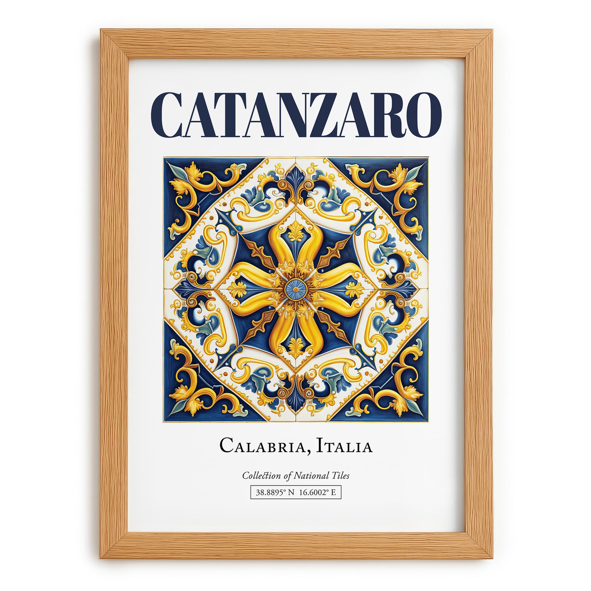 Catanzaro, Italy – Travel Wall Art, set in oak frame