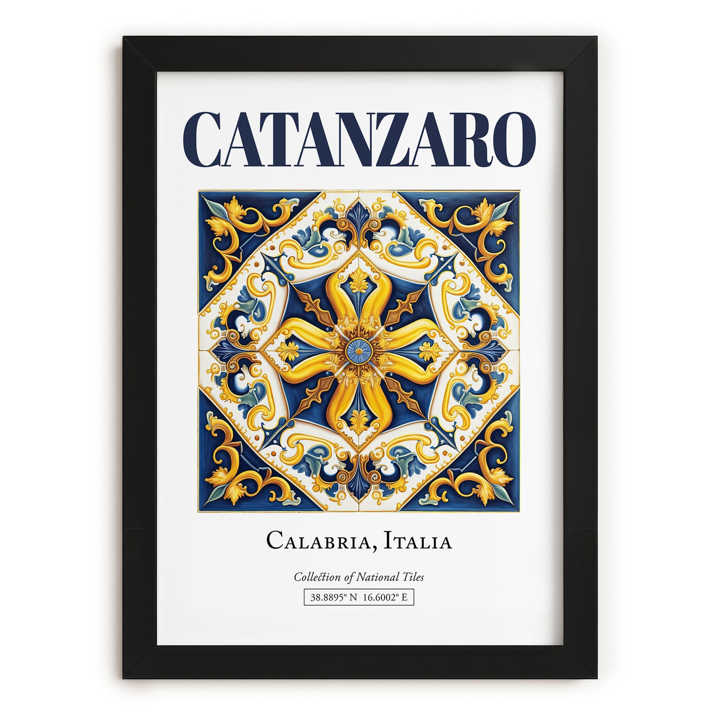 Catanzaro, Italy – Travel Wall Art, in sleek black frame