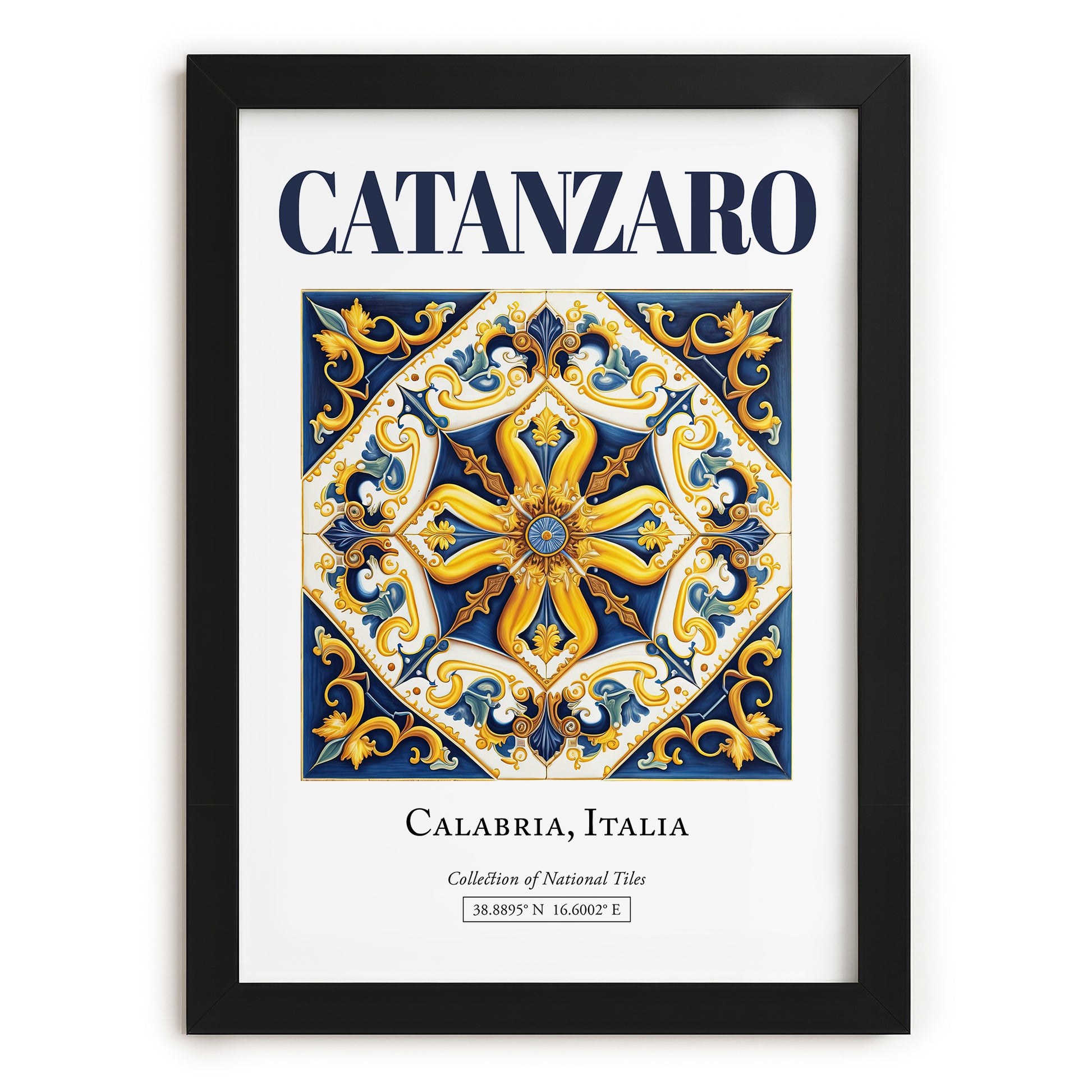 Catanzaro, Italy – Travel Wall Art, in sleek black frame