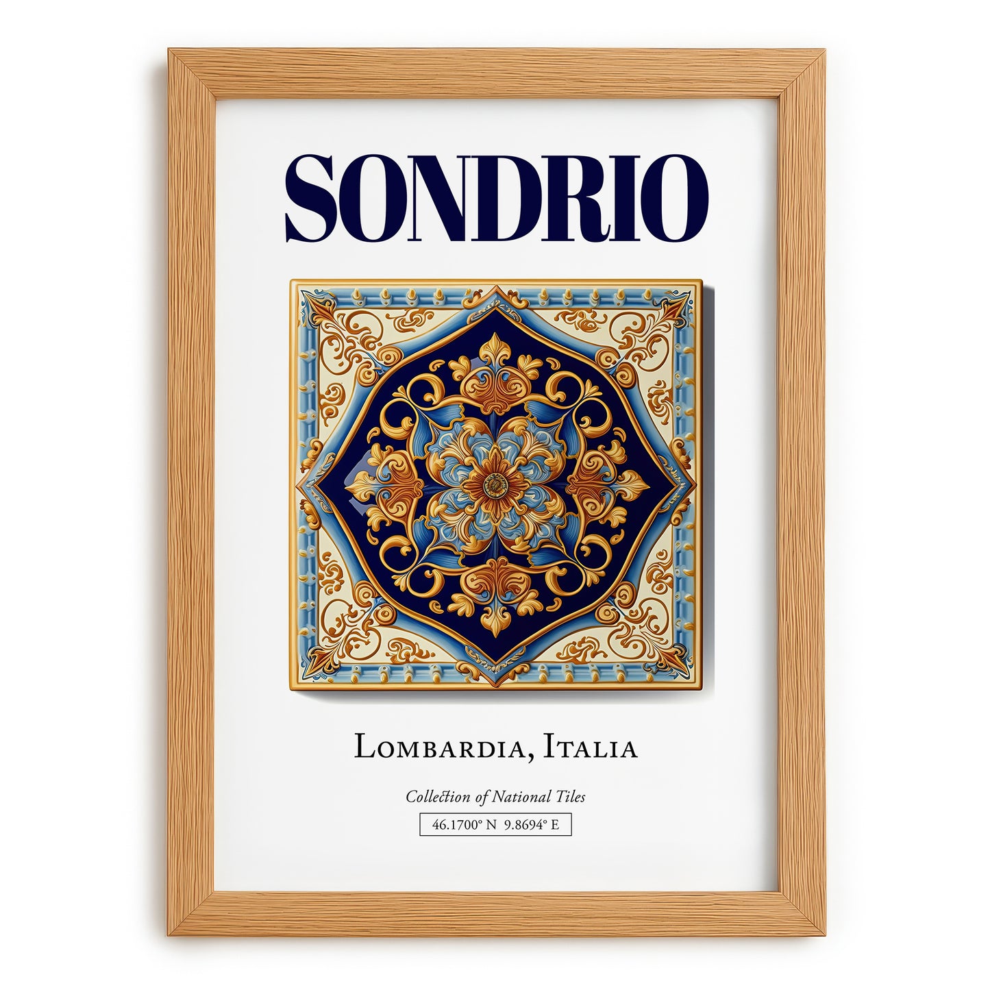 Sondrio, Italy – Travel Poster, set in oak frame