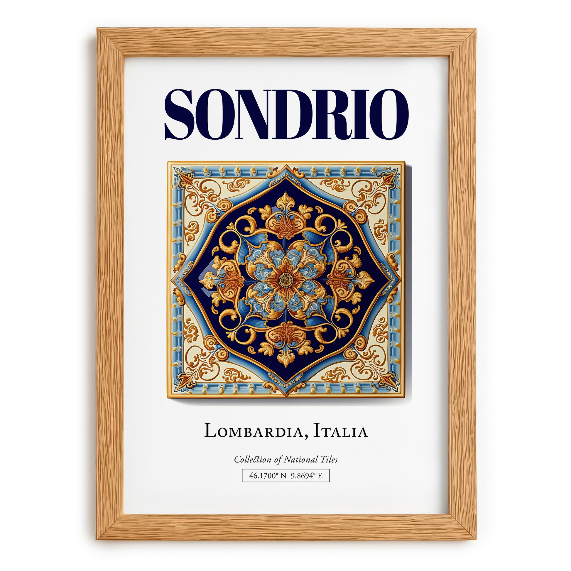 Sondrio, Italy – Travel Poster, set in oak frame