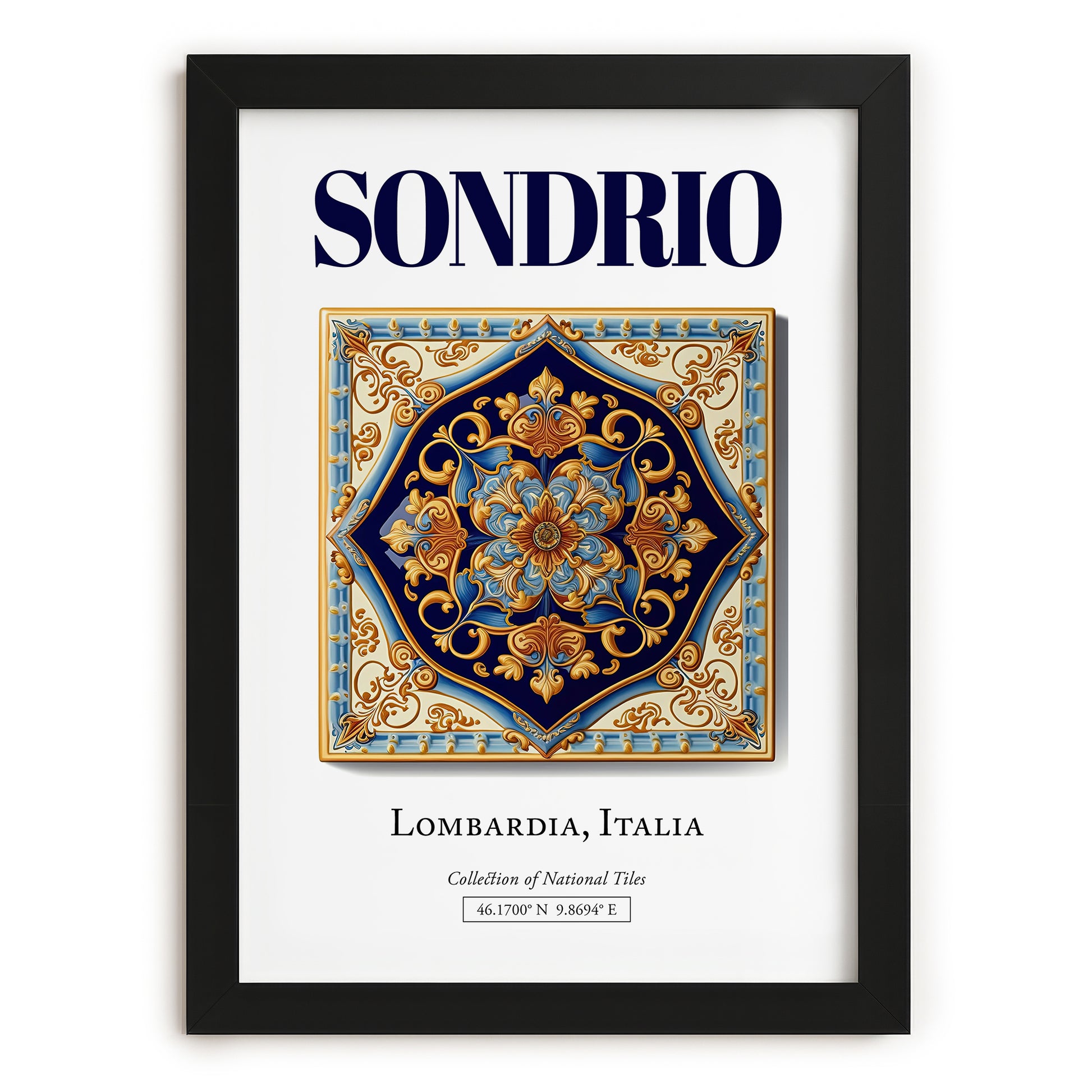 Sondrio, Italy – Travel Poster, in sleek black frame