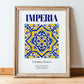Imperia, Italy – Travel Wall Art, in wooden frame leaning on the floor